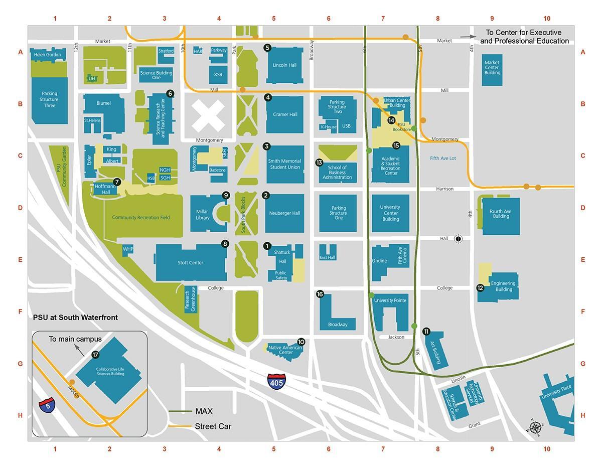 kart over Campus PSU