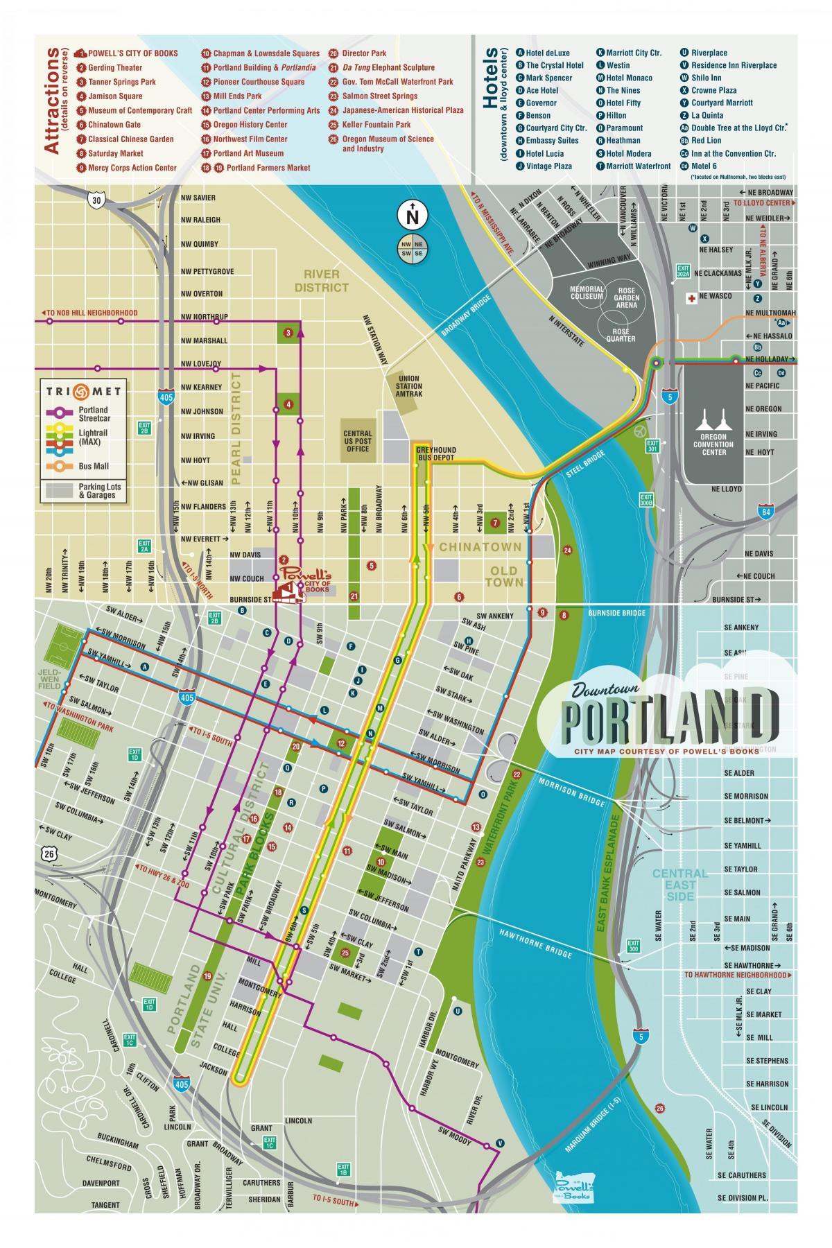 kart over Portland besøkende