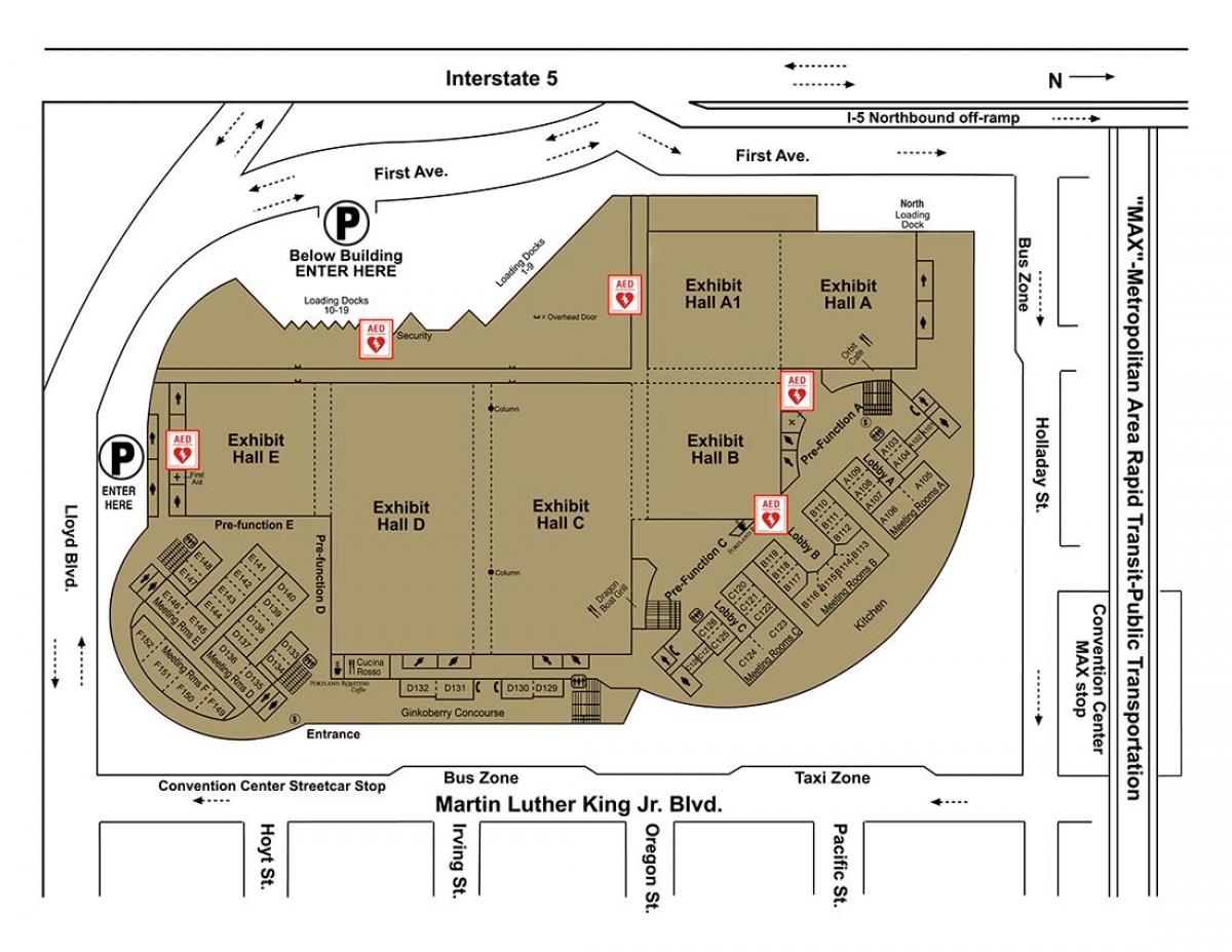 kart over Portland convention Center