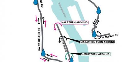 Kart over Portland maraton