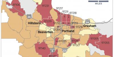 Radon-kart i Portland